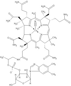 Estructura de la cobalamina (vitamina B12)